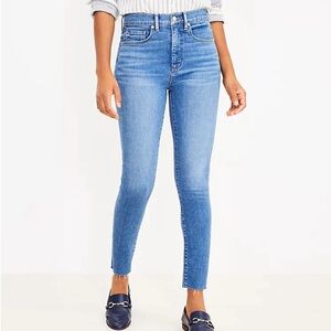 Loft Fresh Cut High Rise Skinny Jeans in Mid Indigo Wash in 25